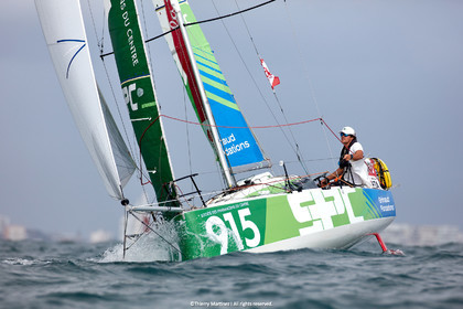 23_22598   © Thierry Martinez. LES SABLES D'OLONNE, 85 - FRANCE 25 septembre 2023.Départ MINI TRANSAT 2023. Départ du Dimanche 24 septembre retardé au Lundi 25 Sept .Les Sables d’Olonne (FRA)    Santa Cruz de la Palma ( Canaries)    St François ( Guadeloupe): 4050 NM.