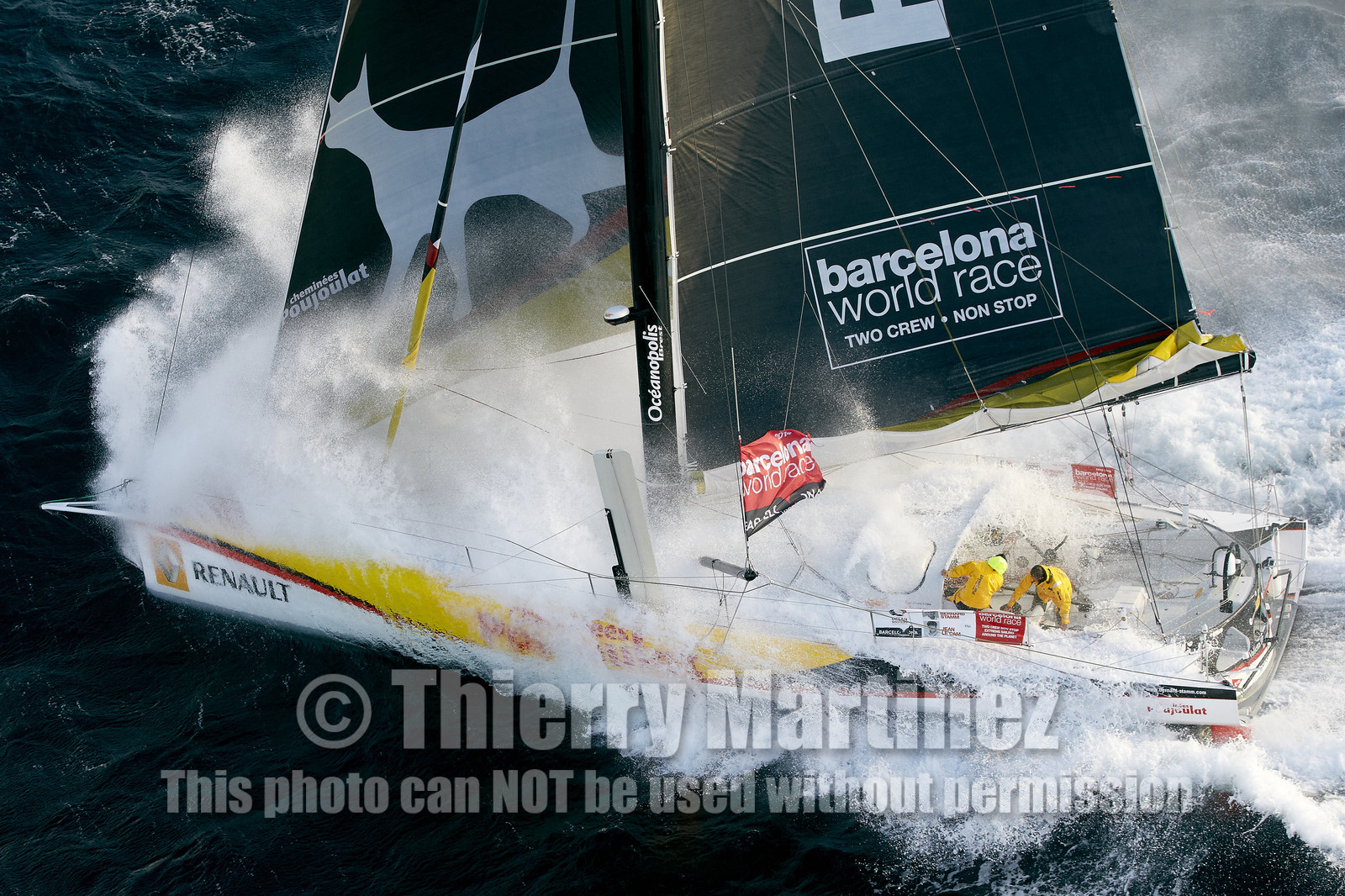 2014 BARCELONA WORLD RACE. Bernard Stamm (SUI) & Jean Le Cam (FRA) on CHEMINEES POUJOULAT