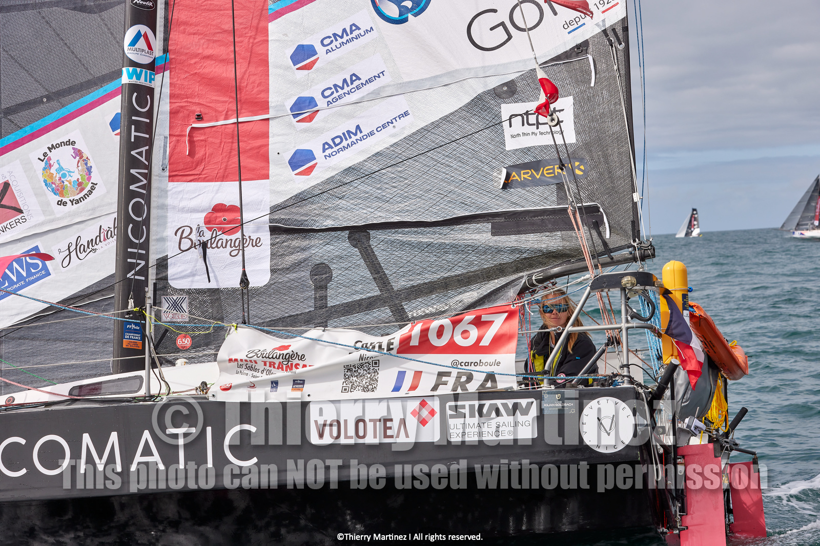 23_22110   © Thierry Martinez. LES SABLES D'OLONNE, 85 - FRANCE 25 septembre 2023.Départ MINI TRANSAT 2023. Départ du Dimanche 24 septembre retardé au Lundi 25 Sept .Les Sables d’Olonne (FRA)    Santa Cruz de la Palma ( Canaries)    St François ( Guadeloupe): 4050 NM.