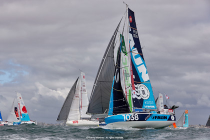 23_21874   © Thierry Martinez. LES SABLES D'OLONNE, 85 - FRANCE 25 septembre 2023.Départ MINI TRANSAT 2023. Départ du Dimanche 24 septembre retardé au Lundi 25 Sept .Les Sables d’Olonne (FRA)    Santa Cruz de la Palma ( Canaries)    St François ( Guadeloupe): 4050 NM.