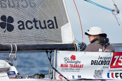 23_22854   © Thierry Martinez. LES SABLES D'OLONNE, 85 - FRANCE 25 septembre 2023.Départ MINI TRANSAT 2023. Départ du Dimanche 24 septembre retardé au Lundi 25 Sept .Les Sables d’Olonne (FRA)    Santa Cruz de la Palma ( Canaries)    St François ( Guadeloupe): 4050 NM.