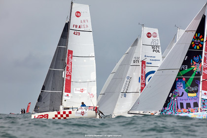 23_22382   © Thierry Martinez. LES SABLES D'OLONNE, 85 - FRANCE 25 septembre 2023.Départ MINI TRANSAT 2023. Départ du Dimanche 24 septembre retardé au Lundi 25 Sept .Les Sables d’Olonne (FRA)    Santa Cruz de la Palma ( Canaries)    St François ( Guadeloupe): 4050 NM.