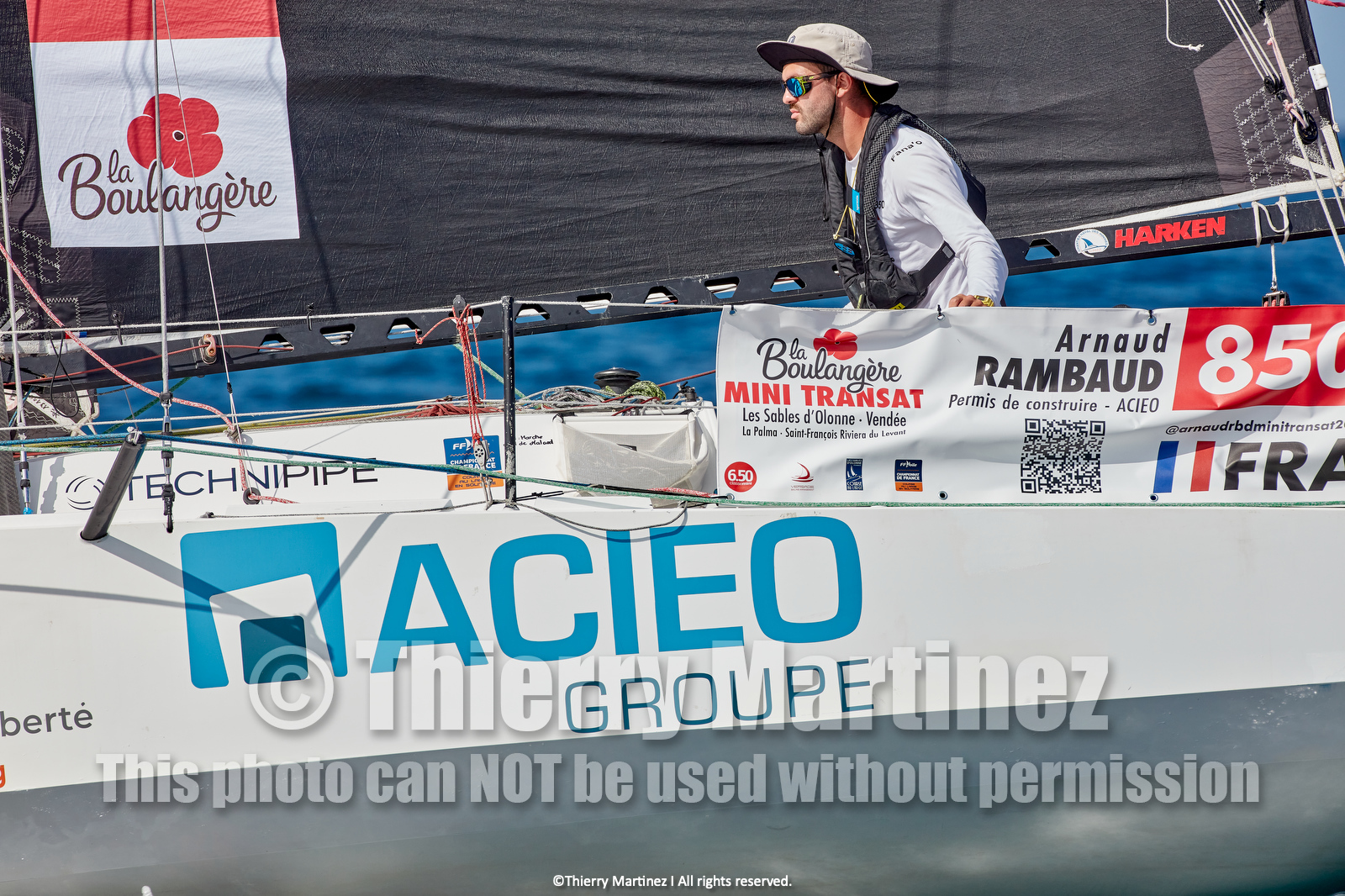 23_22890   © Thierry Martinez. LES SABLES D'OLONNE, 85 - FRANCE 25 septembre 2023.Départ MINI TRANSAT 2023. Départ du Dimanche 24 septembre retardé au Lundi 25 Sept .Les Sables d’Olonne (FRA)    Santa Cruz de la Palma ( Canaries)    St François ( Guadeloupe): 4050 NM.