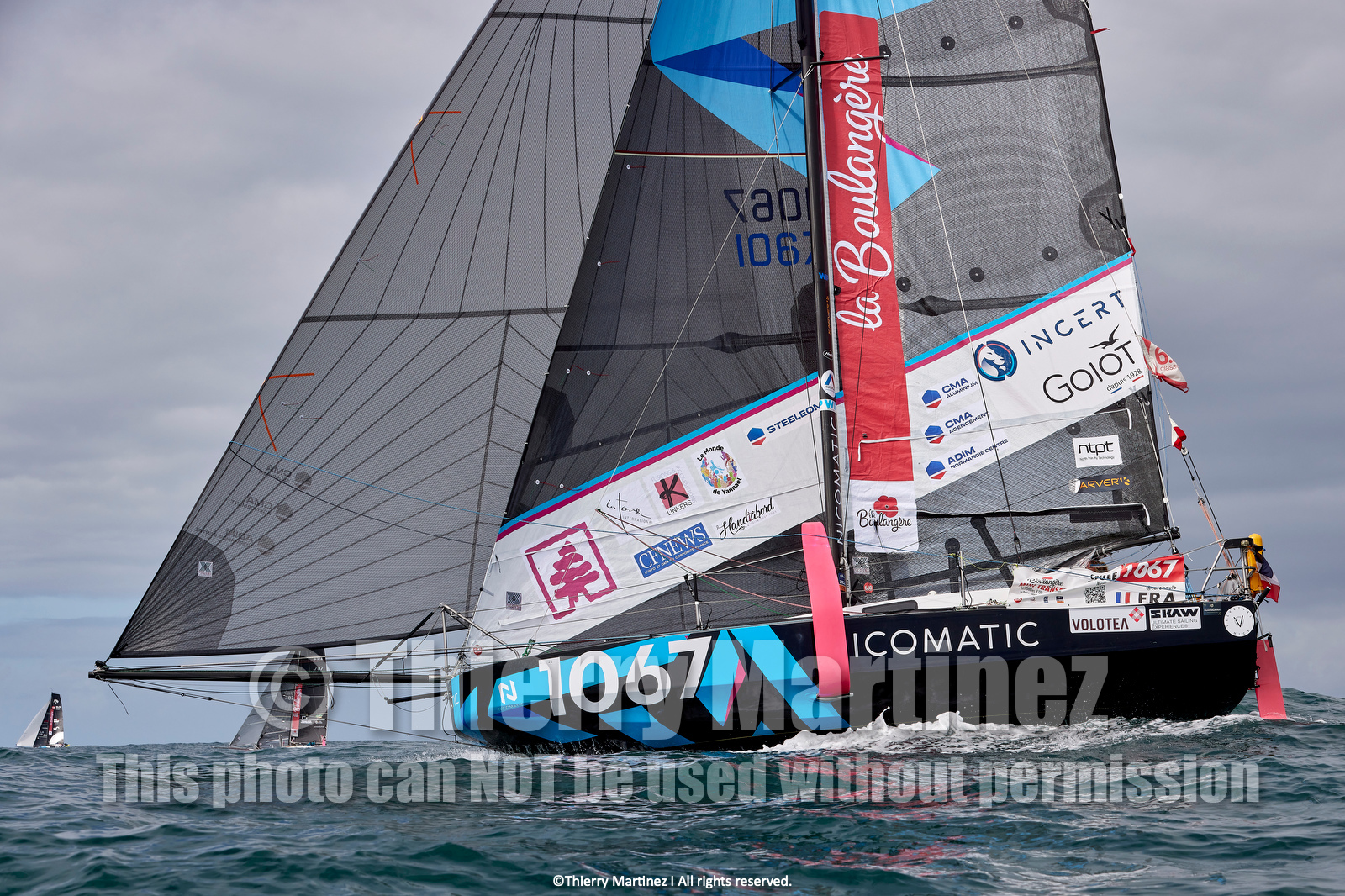 23_22102   © Thierry Martinez. LES SABLES D'OLONNE, 85 - FRANCE 25 septembre 2023.Départ MINI TRANSAT 2023. Départ du Dimanche 24 septembre retardé au Lundi 25 Sept .Les Sables d’Olonne (FRA)    Santa Cruz de la Palma ( Canaries)    St François ( Guadeloupe): 4050 NM.