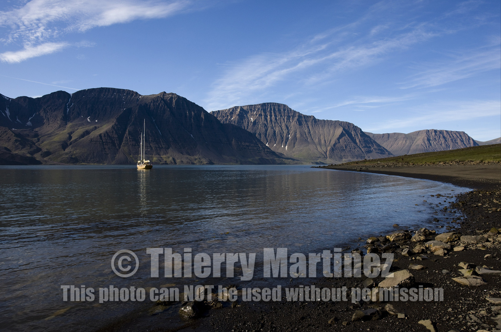 Schooner LA LOUISE sailing on west coast of Greenland.
