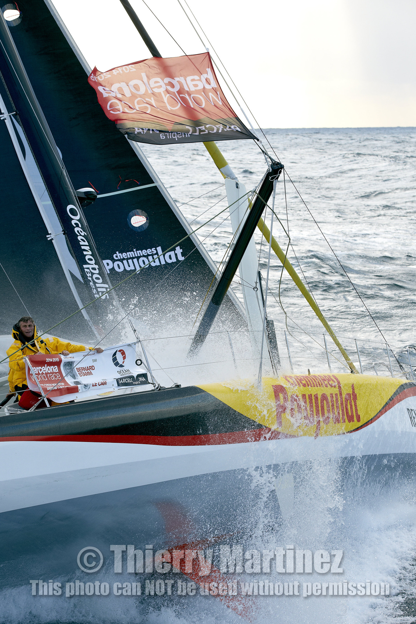 2014 BARCELONA WORLD RACE. Bernard Stamm (SUI) & Jean Le Cam (FRA) on CHEMINEES POUJOULAT