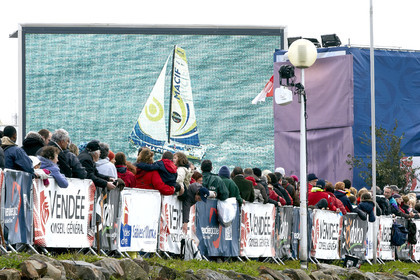 2012 13 VENDEE GLOBE. Winner arrival in Les sables d'Olonne (FRA