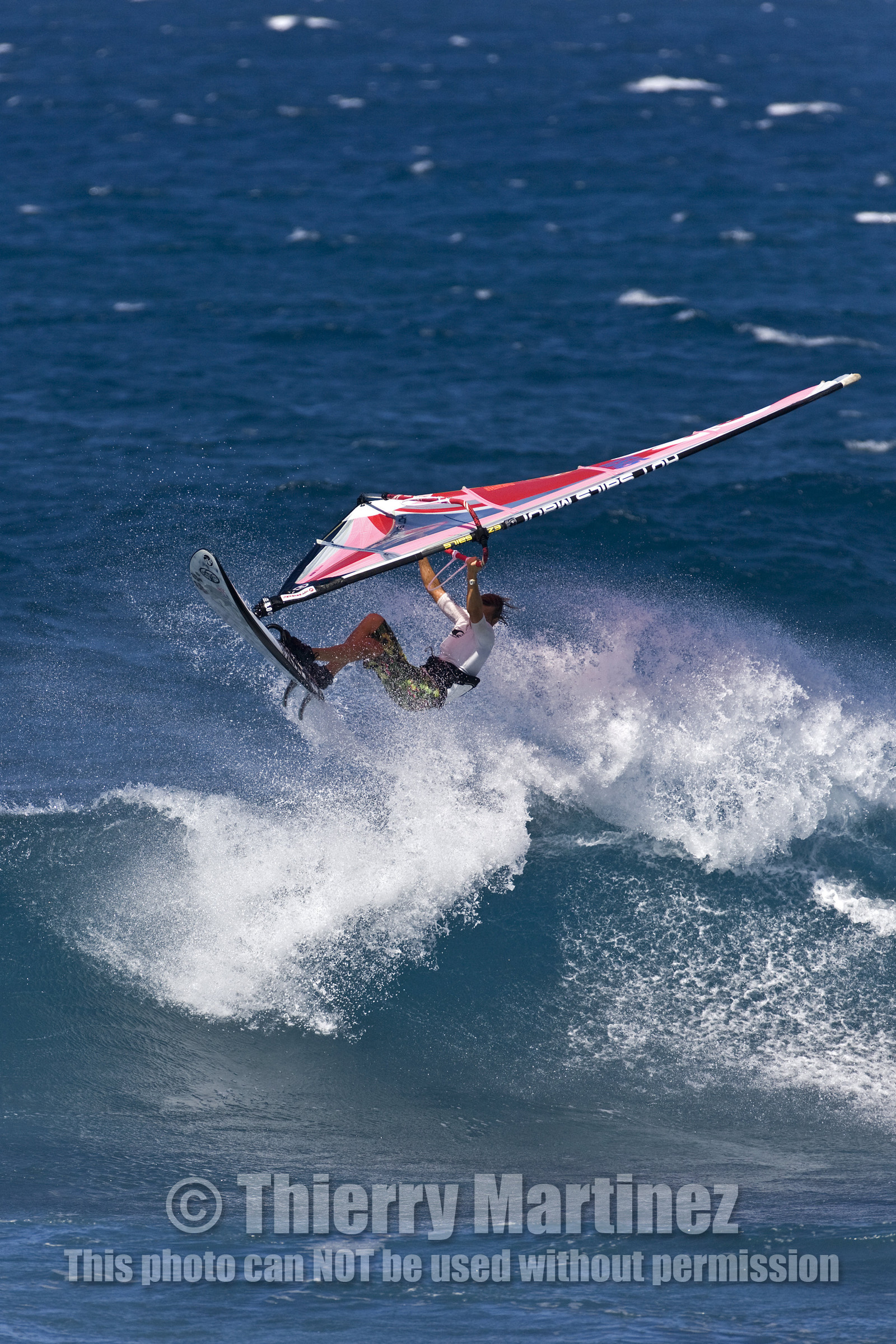 Windsurf in waves at Hookip'a Beach - North Shore Maui - Hawaii.