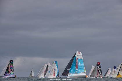 23_21882   © Thierry Martinez. LES SABLES D'OLONNE, 85 - FRANCE 25 septembre 2023.Départ MINI TRANSAT 2023. Départ du Dimanche 24 septembre retardé au Lundi 25 Sept .Les Sables d’Olonne (FRA)    Santa Cruz de la Palma ( Canaries)    St François ( Guadeloupe): 4050 NM.