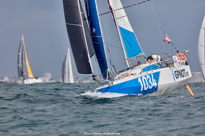 23_22809   © Thierry Martinez. LES SABLES D'OLONNE, 85 - FRANCE 25 septembre 2023.Départ MINI TRANSAT 2023. Départ du Dimanche 24 septembre retardé au Lundi 25 Sept .Les Sables d’Olonne (FRA)    Santa Cruz de la Palma ( Canaries)    St François ( Guadeloupe): 4050 NM.