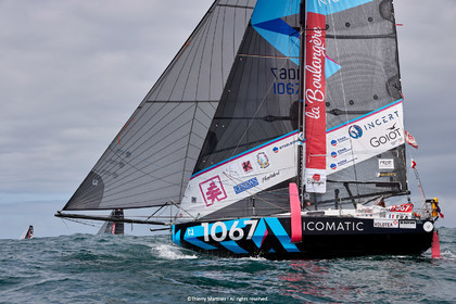 23_22101   © Thierry Martinez. LES SABLES D'OLONNE, 85 - FRANCE 25 septembre 2023.Départ MINI TRANSAT 2023. Départ du Dimanche 24 septembre retardé au Lundi 25 Sept .Les Sables d’Olonne (FRA)    Santa Cruz de la Palma ( Canaries)    St François ( Guadeloupe): 4050 NM.