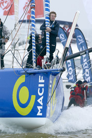 2012 13 VENDEE GLOBE. Winner arrival in Les sables d'Olonne (FRA