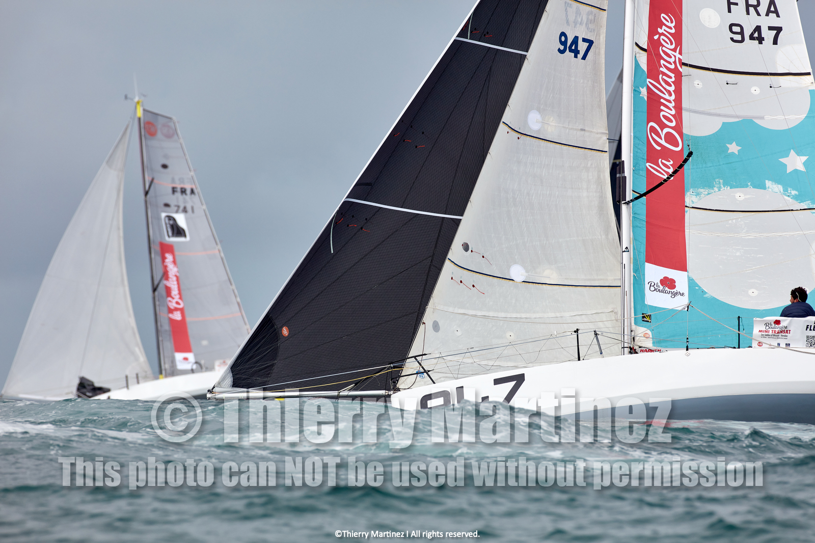23_22463   © Thierry Martinez. LES SABLES D'OLONNE, 85 - FRANCE 25 septembre 2023.Départ MINI TRANSAT 2023. Départ du Dimanche 24 septembre retardé au Lundi 25 Sept .Les Sables d’Olonne (FRA)    Santa Cruz de la Palma ( Canaries)    St François ( Guadeloupe): 4050 NM.