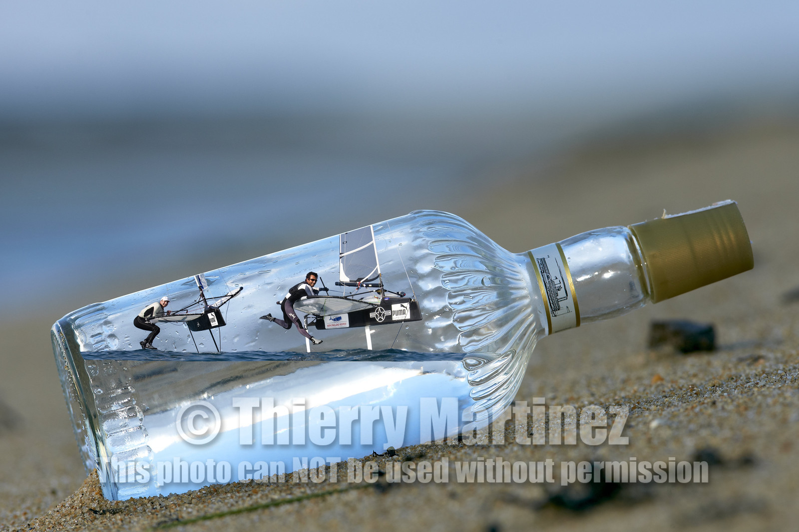 Photomontage.  Simon Payne (GBR)and Bora Gulari (USA) flying Moth in a bottle.