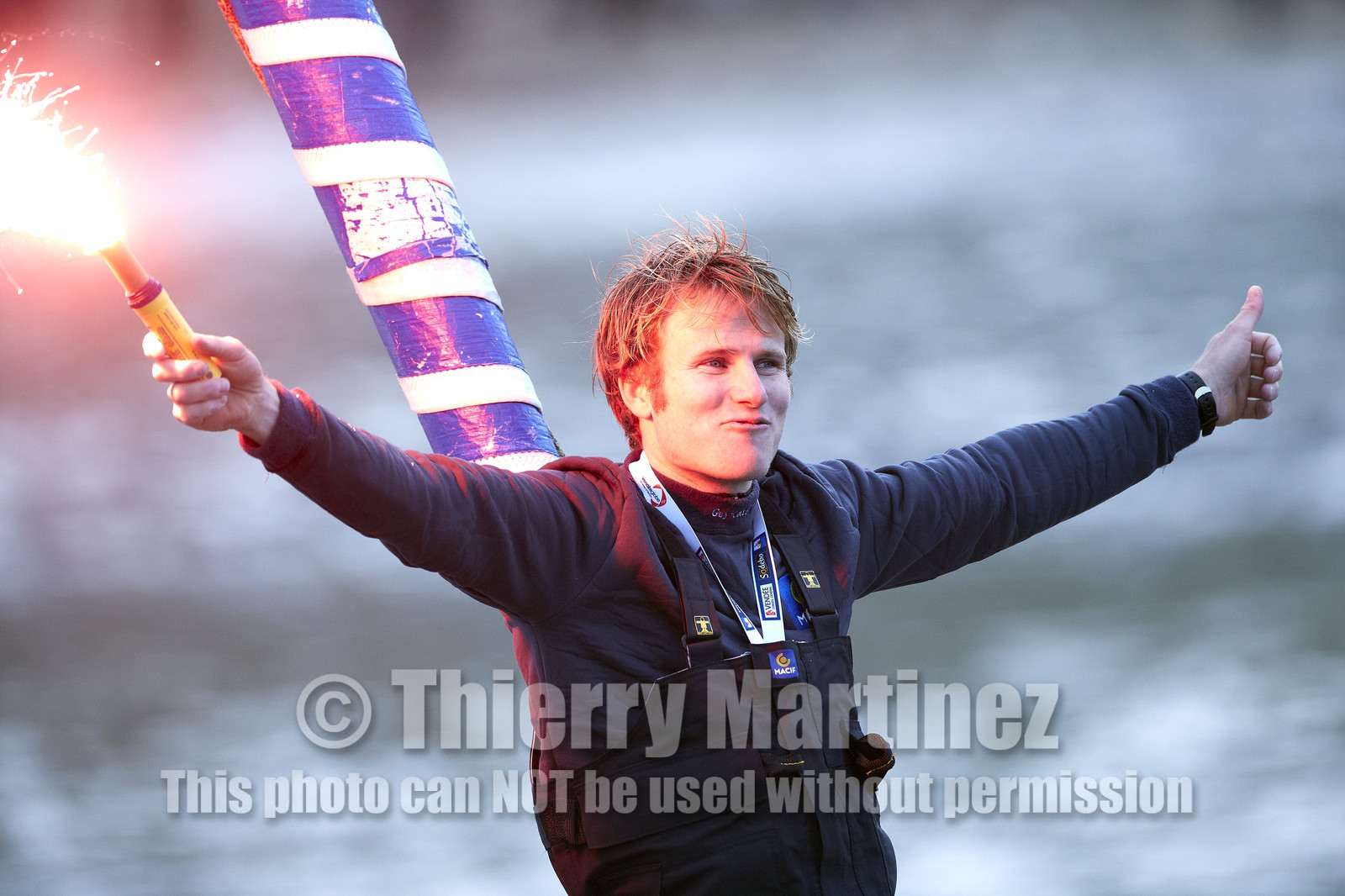 2012 13 VENDEE GLOBE. Winner arrival in Les sables d'Olonne (FRA