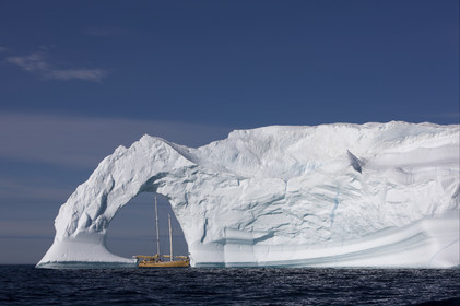 Schooner LA LOUISE sailing on west coast of Greenland.
