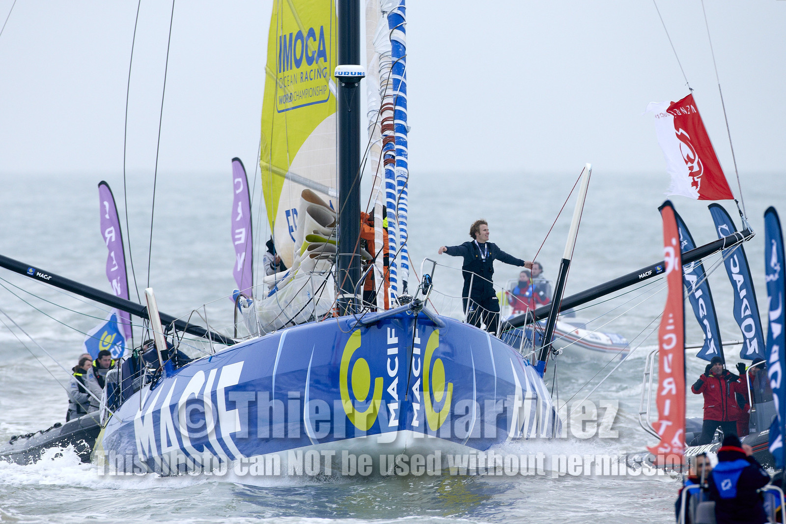 2012 13 VENDEE GLOBE. Winner arrival in Les sables d'Olonne (FRA