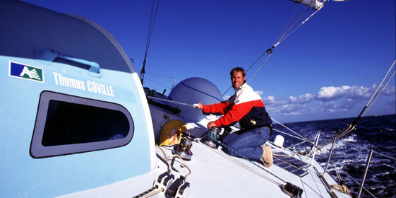 ©Thierry Martinez   Sea&Co..ROUTE DU RHUM  1998  Thomas Coville (FRA) AQUITAINE INNOVATIONS.