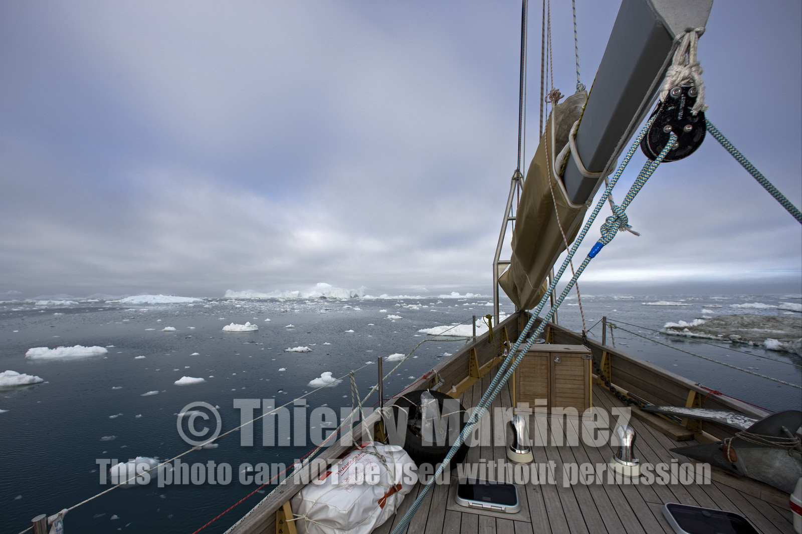 Schooner LA LOUISE sailing on west coast of Greenland.
